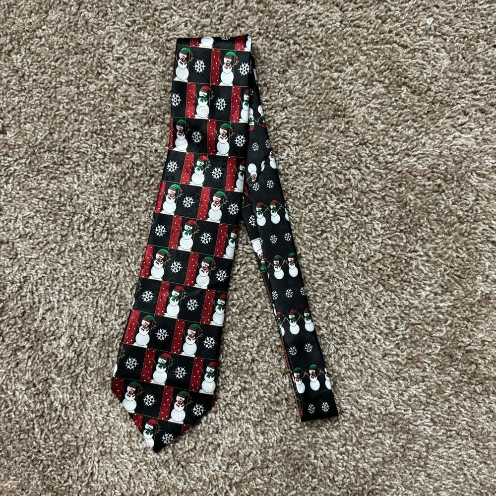 Vintage Hallmark Novelties Christmas Snowman‎ Themed Novelty Tie 100% Polyester